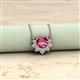 2 - Bellezza 4.50 mm Round Pink Tourmaline and Diamond Half Halo Pendant Necklace 