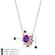 3 - Bellezza 4.50 mm Round Amethyst and Diamond Half Halo Pendant Necklace 