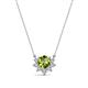 1 - Bellezza 4.50 mm Round Peridot and Diamond Half Halo Pendant Necklace 