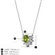 3 - Bellezza 4.50 mm Round Peridot and Diamond Half Halo Pendant Necklace 