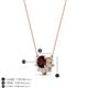 3 - Bellezza 4.50 mm Round Red Garnet and Diamond Half Halo Pendant Necklace 