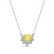 1 - Bellezza 4.50 mm Round Yellow Sapphire and Diamond Half Halo Pendant Necklace 