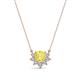 1 - Bellezza 4.50 mm Round Yellow Sapphire and Diamond Half Halo Pendant Necklace 
