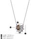 3 - Bellezza 4.50 mm Round Smoky Quartz and Diamond Half Halo Pendant Necklace 