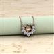 2 - Bellezza 4.50 mm Round Smoky Quartz and Diamond Half Halo Pendant Necklace 