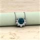 2 - Bellezza 4.50 mm Round London Blue Topaz and Diamond Half Halo Pendant Necklace 