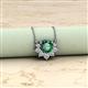 2 - Bellezza 4.50 mm Round Lab Created Alexandrite and Diamond Half Halo Pendant Necklace 