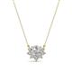 1 - Bellezza 4.50 mm Round Diamond Half Halo Pendant Necklace 