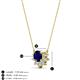 3 - Bellezza 4.50 mm Round Blue Sapphire and Diamond Half Halo Pendant Necklace 