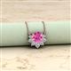 2 - Bellezza 4.50 mm Round Pink Sapphire and Diamond Half Halo Pendant Necklace 