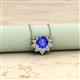 2 - Bellezza 4.50 mm Round Tanzanite and Diamond Half Halo Pendant Necklace 