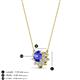 3 - Bellezza 4.50 mm Round Tanzanite and Diamond Half Halo Pendant Necklace 