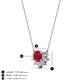 3 - Bellezza 4.50 mm Round Ruby and Diamond Half Halo Pendant Necklace 