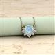 2 - Bellezza 4.50 mm Round Aquamarine and Diamond Half Halo Pendant Necklace 