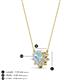 3 - Bellezza 4.50 mm Round Aquamarine and Diamond Half Halo Pendant Necklace 