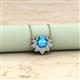 2 - Bellezza 4.50 mm Round Blue Topaz and Diamond Half Halo Pendant Necklace 