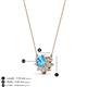 3 - Bellezza 4.50 mm Round Blue Topaz and Diamond Half Halo Pendant Necklace 