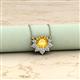 2 - Bellezza 4.50 mm Round Citrine and Diamond Half Halo Pendant Necklace 
