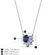 3 - Bellezza 4.50 mm Round Iolite and Diamond Half Halo Pendant Necklace 
