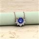 2 - Bellezza 4.50 mm Round Iolite and Diamond Half Halo Pendant Necklace 
