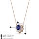 3 - Bellezza 4.50 mm Round Iolite and Diamond Half Halo Pendant Necklace 