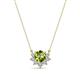 1 - Bellezza 4.50 mm Round Peridot and Diamond Half Halo Pendant Necklace 