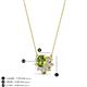 3 - Bellezza 4.50 mm Round Peridot and Diamond Half Halo Pendant Necklace 