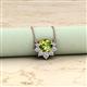 2 - Bellezza 4.50 mm Round Peridot and Diamond Half Halo Pendant Necklace 