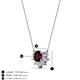 3 - Bellezza 4.50 mm Round Red Garnet and Diamond Half Halo Pendant Necklace 