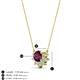 3 - Bellezza 4.50 mm Round Rhodolite Garnet and Diamond Half Halo Pendant Necklace 