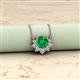 2 - Bellezza 4.50 mm Round Emerald and Diamond Half Halo Pendant Necklace 