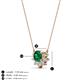 3 - Bellezza 4.50 mm Round Emerald and Diamond Half Halo Pendant Necklace 