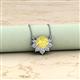 2 - Bellezza 4.50 mm Round Yellow Sapphire and Diamond Half Halo Pendant Necklace 