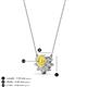 3 - Bellezza 4.50 mm Round Yellow Sapphire and Diamond Half Halo Pendant Necklace 