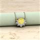 2 - Bellezza 4.50 mm Round Yellow Sapphire and Diamond Half Halo Pendant Necklace 
