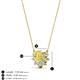 3 - Bellezza 4.50 mm Round Yellow Sapphire and Diamond Half Halo Pendant Necklace 