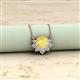 2 - Bellezza 4.50 mm Round Yellow Sapphire and Diamond Half Halo Pendant Necklace 