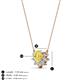 3 - Bellezza 4.50 mm Round Yellow Sapphire and Diamond Half Halo Pendant Necklace 
