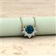 2 - Bellezza 4.50 mm Round London Blue Topaz and Diamond Half Halo Pendant Necklace 