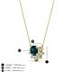 3 - Bellezza 4.50 mm Round London Blue Topaz and Diamond Half Halo Pendant Necklace 