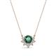1 - Bellezza 4.50 mm Round Lab Created Alexandrite and Diamond Half Halo Pendant Necklace 