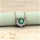 2 - Bellezza 4.50 mm Round Lab Created Alexandrite and Diamond Half Halo Pendant Necklace 