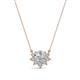 1 - Bellezza 4.50 mm Round Diamond Half Halo Pendant Necklace 