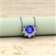 2 - Bellezza 4.50 mm Round Tanzanite and Diamond Half Halo Pendant Necklace 