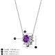 3 - Bellezza 4.50 mm Round Amethyst and Diamond Half Halo Pendant Necklace 