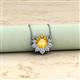 2 - Bellezza 4.50 mm Round Citrine and Diamond Half Halo Pendant Necklace 