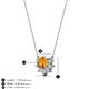 3 - Bellezza 4.50 mm Round Citrine and Diamond Half Halo Pendant Necklace 