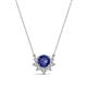 1 - Bellezza 4.50 mm Round Iolite and Diamond Half Halo Pendant Necklace 