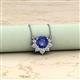 2 - Bellezza 4.50 mm Round Iolite and Diamond Half Halo Pendant Necklace 