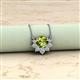 2 - Bellezza 4.50 mm Round Peridot and Diamond Half Halo Pendant Necklace 